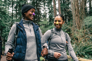 women standing outdoors in noz's dermatologist recommended spf sunscreen